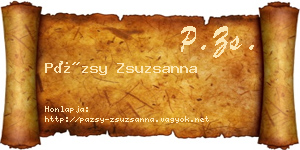 Pázsy Zsuzsanna névjegykártya